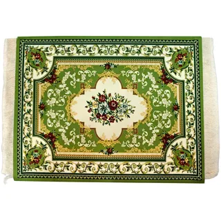 Qiantull Teppich Mauspad Kreative Mini Teppich aus Orientteppich Muster Textilgewebe Klein Mouse Pad mit Baumwolle Quasten Mausmatte Computer Zubehör Untersetzer 28x18cm24#Grün