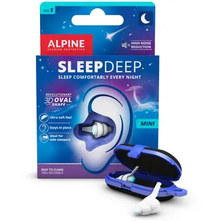 Alpine SleepDeep - Ohrstöpsel zum Schlafen und für Konzentration - 27dB - Neue 3D-Ovalform Ohrenstöpsel und weicher, geräuschdämpfender Kern für maximalen Komfort und Dämpfung - Größe S