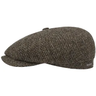 Stetson Hatteras Shetland Wool Flatcap - Schirmmütze Herren - Schiebermütze aus Wolle - Innen mit Baumwolle gefüttert - Herrencap Herbst/Winter braun 57 cm - 57