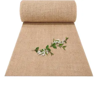 jissta Jute Tischläufer,30*1000cm Jute Tischläufer für rustikale Dekoration,gewebter Sackleinen-Stoff, Babyparty-Tischdecke,Bauernhaus Party, Kommunion, Rustikale Tisch Dekoration