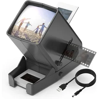 TCNEWCL DIGITNOW! 35mm Diabetrachter 3-fache Vergrößerung, LED beleuchtete, beleuchtete Betrachtung, USB betrieben/Batteriebetrieb - für 35mm Dias, negativ (4AA-Batterien im Lieferumfang enthalten)
