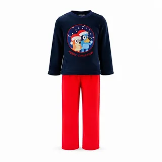 Bluey Schlafanzug Bluey Bingo Kinder Polar Fleece Pyjama Schlafanzug Pulli Hose Gr. 98 bis 116 blau 104