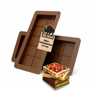 BigDean Schokoladenform 2er-Set Schokoladenform Silikon - tiefe Schokoladenform, (Set 1-tlg), Extra Tief, Universell braun