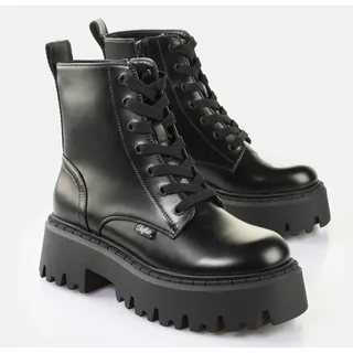 Buffalo Aspen Lace Up Damen, Schnürstiefel in schwarz 39 EU