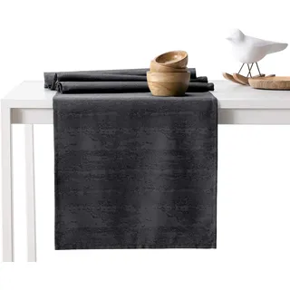 AmeliaHome Tischläufer 40x140 cm Lotuseffekt Wasserabweisend Schlangenhautmuster Anthrazit Vesta
