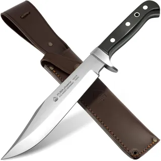 PUMA – Phoenix-Jagdmesser - der Klassiker im amerikanischen Stil - handgefertigt in Solingen - Griff aus echtem Pakkaholz - 200mm Klinge, Gesamtlänge 327mm - Vollerl - mit passender Sattellederscheide