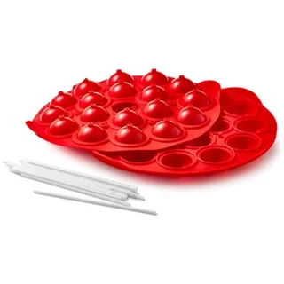Betty Bossi Backform Kugel Silikonform für 18 Cake Pops rot