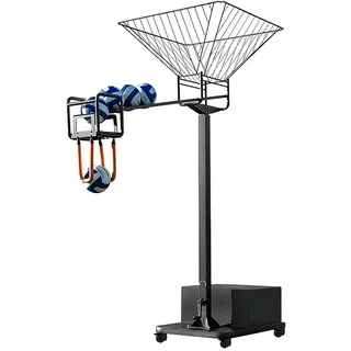 STMKB Volleyball-Trainingsgerät, Intelligenter Aufschlag- Und Schlagtrainer Mit Bremsrollen, 1,6 M Bis 2,9 M Höhenverstellung, Automatisches Ball-Drop-Design, Volleyball-Trainingsgerät