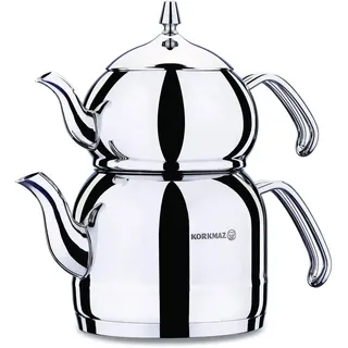 Korkmaz A221 Efendi Türkische Teekanne Teekocher Caydanlik Teapot 18/10 Cr,Ni Rostfrei Induktion