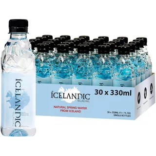 Icelandic Glacial Natürliches Quellwasser – 330 ml Flaschen (30er Pack) | Premium Stillwasser aus Island | BPA-freie recycelte PET-Flaschen | Niedriger Mineralgehalt