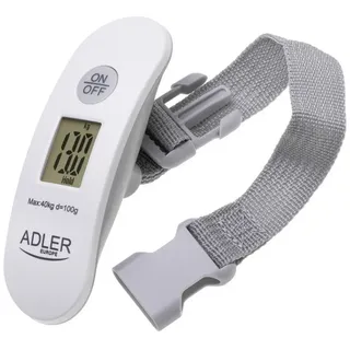COFI 1453 Adler AD 8189 Reisegepäckwaage 40 kg – Weißgrau