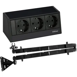 EVOline Steckdosenleiste R-Dock Schwarz 3 St.