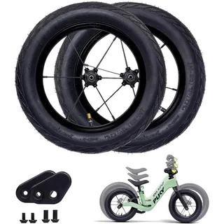 PUKY NEXT 14” Wheel-Set Black | 2x Luftreifen 14 Zoll | FlipChip Räder | Für Kinderlaufrad ab 2-6 Jahre | Puky Laufrad Zubehör | Balance Bike Reifen | Ersatzteile für Lernlaufrad