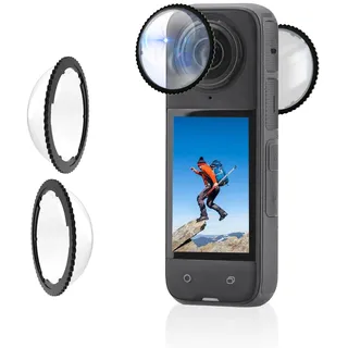 Flymile X4 Premium Objektivschutz linsenschutz für Insta360 X4, hohe Transparenz, gehärtetes Glas, Objektivschutz für Insta360 X4 Kamera, kratzfestes Zubehör(Not for X4 Air)