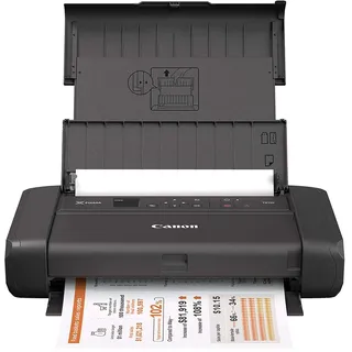 Canon PIXMA TR150 mobiler Drucker (WLAN, Cloud, AirPrint, 4.800 dpi x 1.200 dpi, Highspeed USB Typ C, OLED-Display, Tintenstrahldrucker), schwarz, 322 x 185 x 66 mm