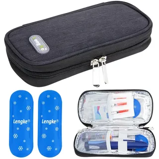 YOUSHARES Insulin Kühltasche mit 2 Nylon Kühlakku, Diabetiker Tasche Insulin Pen Kühlbox Diabetes Etui für Diabetikerutensilien Halten Sie die Vorräte Sicher und Kalt (Schwarz)