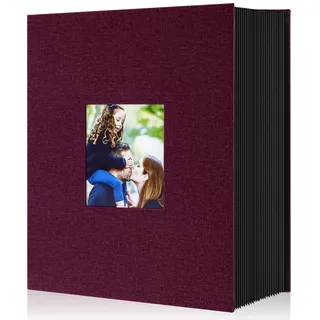 Lanpn Fotoalbum 10x15 1000 Taschen, Extra Großes XXL Leinen Einstecken Einsteckalbum für Hochformat Fotos Bilder Violett