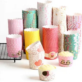 BJ 100 Kuchenformen, Backwerkzeuge, Papier-Muffinförmchen, Papier-Backförmchen für Kuchen
