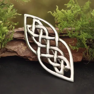 Drachensilber Brosche Keltenknoten 925 Silber - Silber