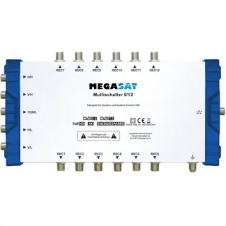 Megasat 0600205 SAT Multischalter Eingänge (Multischalter): 5 (4 SAT/1 terrestrisch) Teilnehmer-Anzahl: 12