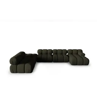 Micadoni Ecksofa Bellis, modular Panorama 7-Sitzer grün