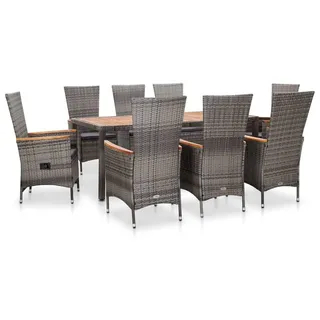 vidaXL Garten-Essgruppe 9-tlg. grau 46041