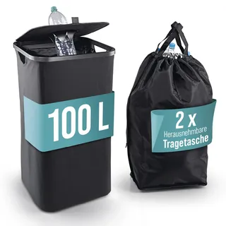 EasyMaxx Pfandflaschen Sammelbehälter 100 l Schwarz