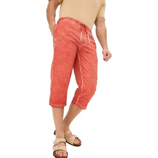 bequeme Herren 3/4-Schlupf-Hose aus Leinen Regular-Fit Sommer-Shorts 964623 Orange - 60