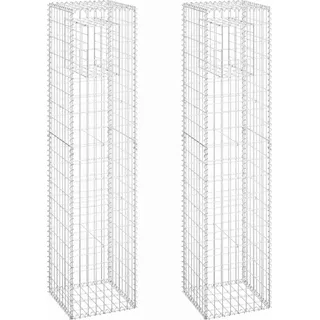 vidaXL 2X Gabionensäule Gabionen Gabione Säule Säulen Steingabionen Steinkorb Drahtkorb Gabionenkorb Terrasse Garten 40x40x180cm Eisen