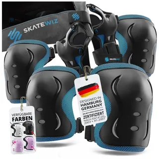SKATEWIZ Inliner Schoner Erwachsene - Protektoren - Knieschoner Schützer - Schoner Inliner Erwachsene - Knieschoner Skaten - Impact Größe M Blau