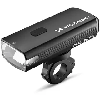 wozinsky Fahrrad-Vorderlicht + USB-C-Kabel (3000 lm) - Schwarz