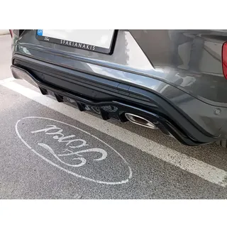 Motordrome Heckschürzenansatz (Diffusor) kompatibel mit Ford Puma ST-Line 2019-2024 (ABS Glänzend Schwarz)