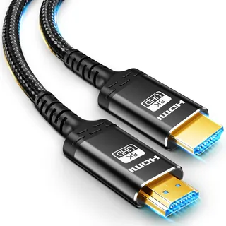 Akake HDMI-Kabel 8K, 0,5M, 1M, 1,5M, 2M, 3M, 5M, 6M, 7,5M, 10M High Speed, 48 Gbit/s bei 4 K @ 120 Hz, Videoauflösung 8K @ 60 Hz und HDR-Unterstützung.