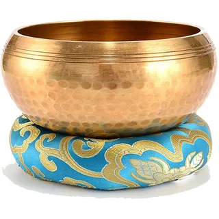 Tibetisches Klangschalen Set Aus Nepal Große Original Tibetische Klangschale Singing Bowl Aus Set Zur Yoga Meditation, Entspannung Und Achtsamkeit Das Ideale Geschenkset,A2