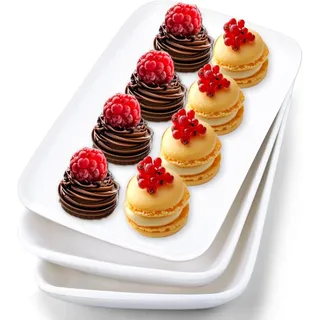 EXTRAPINS 6 Stück Teller Rechteckig,23 x 13,5 cm Servierplatte Porzellan,Weiß Servierteller Länglich,Weiße Serviertablett,Klein Servierteller für Sushi, Kuchen, Dessert, Buffets, Fleisch, Salat