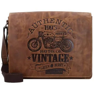GREENBURRY Vintage Cafe-Racer Messenger Leder 33 cm braun