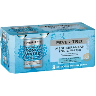 FEVER-TREE | Mediterranean Tonic Water | Mit natürlichen Aromen wie floralen Botanicals | 8 x 150 ml
