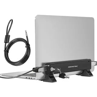 AboveTEK Laptop-Sicherheitsschloss mit Kabel für MacBook und Surface, Diebstahlsicherer, Faltbarer Laptop-Tischständer, verstellbar und tragbar, passend für 12-16 Zoll große Laptops (Schwarz)