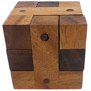DILEMMA Nails Cube Würfel klein mit Holznägel aus Holz Knobel Geduldspiel Den...