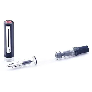 TWSBI Eco schwarz,Feder EF,Füllfederhalter,Demonstrator,Kolbenfüller,Piston,Fountain Pen