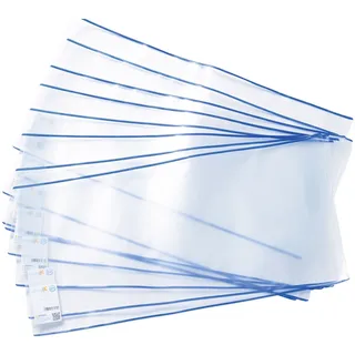 Herma 7240 Buchumschläge 24 x 44 cm HERMÄX Classic, 10 Stück, Buchhüllen mit Beschriftungsetikett & Kantenschutz aus abwischbarer Polypropylen-Folie, Buchschoner Set für Schulbücher, transparent