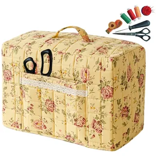 Nähmaschinen-Abdeckung, floraler Nähmaschinen-Staubschutz mit Tasche und Griff, 42, 9 x 24, 1 x 34, 9 cm, Figürchen