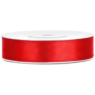 Partydeco Satin Geschenkband rot 12mm breit