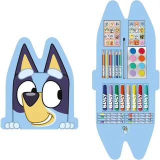 Cerdá LIFE'S LITTLE MOMENTS Bluey Schreibwaren-Set – kreatives Schulset mit personalisierbarem Design, ideal für Kinder, Kunst und pädagogische Aktivitäten, Bluey, Talla única, Lizenzprodukt