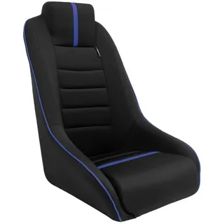 AUTO-STYLE Sportsitze 'Classic RS' - Schwarz/Blau - Feste Rückenlehne + Integrierte Kopfstütze - inkl. Laufschienen