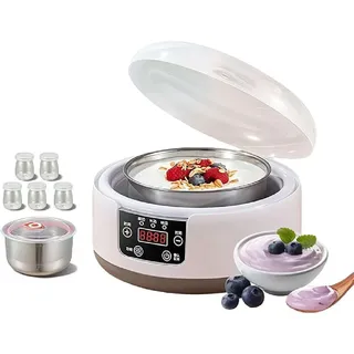 Probiotic Yogurt Maker with Temperature Control,Yogurt Maker 36 Hour,Probiotischer Joghurtbereiter,Joghurtmaschine mit LCD-Display,Elektischer Joghurtbereiter,Joghurtmaschine für Hause (mit 5 Gläsern)