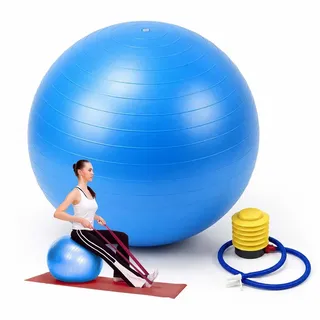 Relaxdays Gymnastikball Blau 65 cm