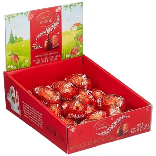 Lindt Schokolade LINDOR Eier Thekendisplay | 672 g | LINDOR Eier Vollmilch mit zartschmelzender Füllung | Oster Schokolade | Schokoladengeschenk | Ostereier | Schokoeier | Großpackung