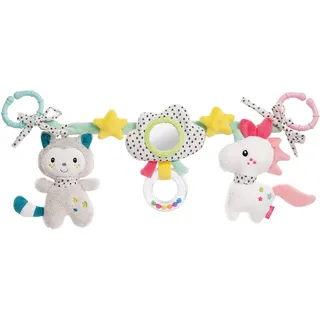 Fehn Kinderwagenkette Spielzeug Aiko & Yuki – Baby Mobile Kette mit niedlichen Figuren zum Aufhängen an Kinderwagen, Babyschale oder Kinderbett – Kinderwagen Zubehör für Babys und Kinder ab 0+ Monaten