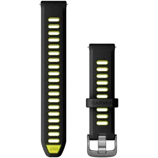 Garmin Forerunner 265S, Schnell-Wechsel 18mm Silikon Armband Schwarz/Zitronengelb